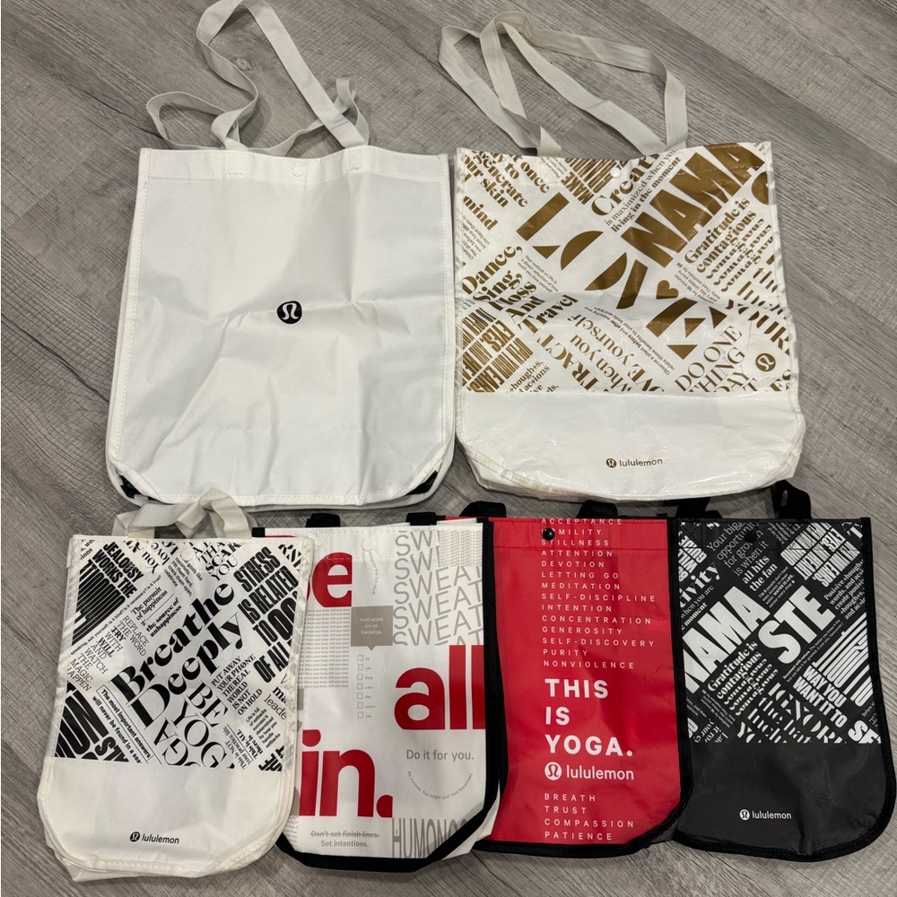 lululemon athletica Tote Bag Set - White, Black, Red, Gold